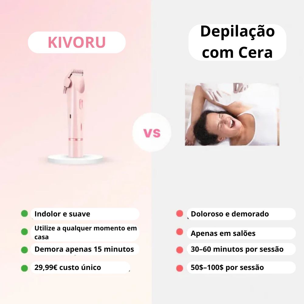 Aparador de Pelos do Biquíni 2 em 1 Sem Dor